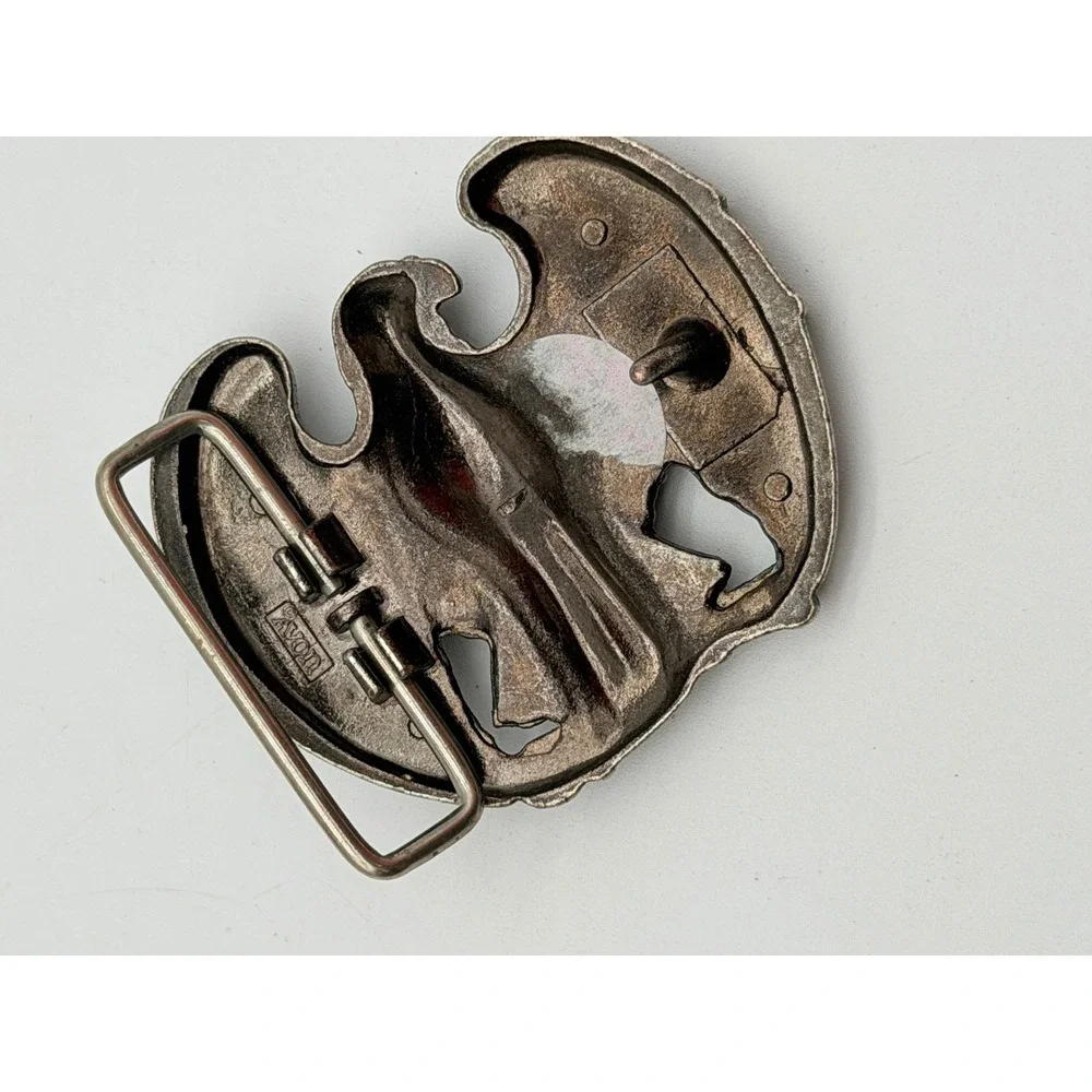 Vintage Avon Silver Tone Eagle Belt Buckle Patriotic Americana Western Biker